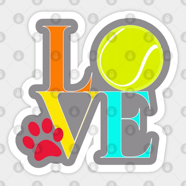 Dogs Love Tennis Balls Sticker by Amapola